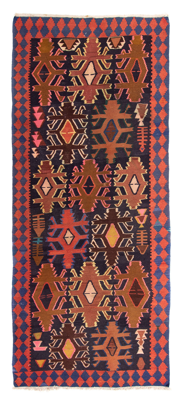 Alfombra de pasillo Alfombra Kelim - Antigua - 300 x 135 cm - multicolor