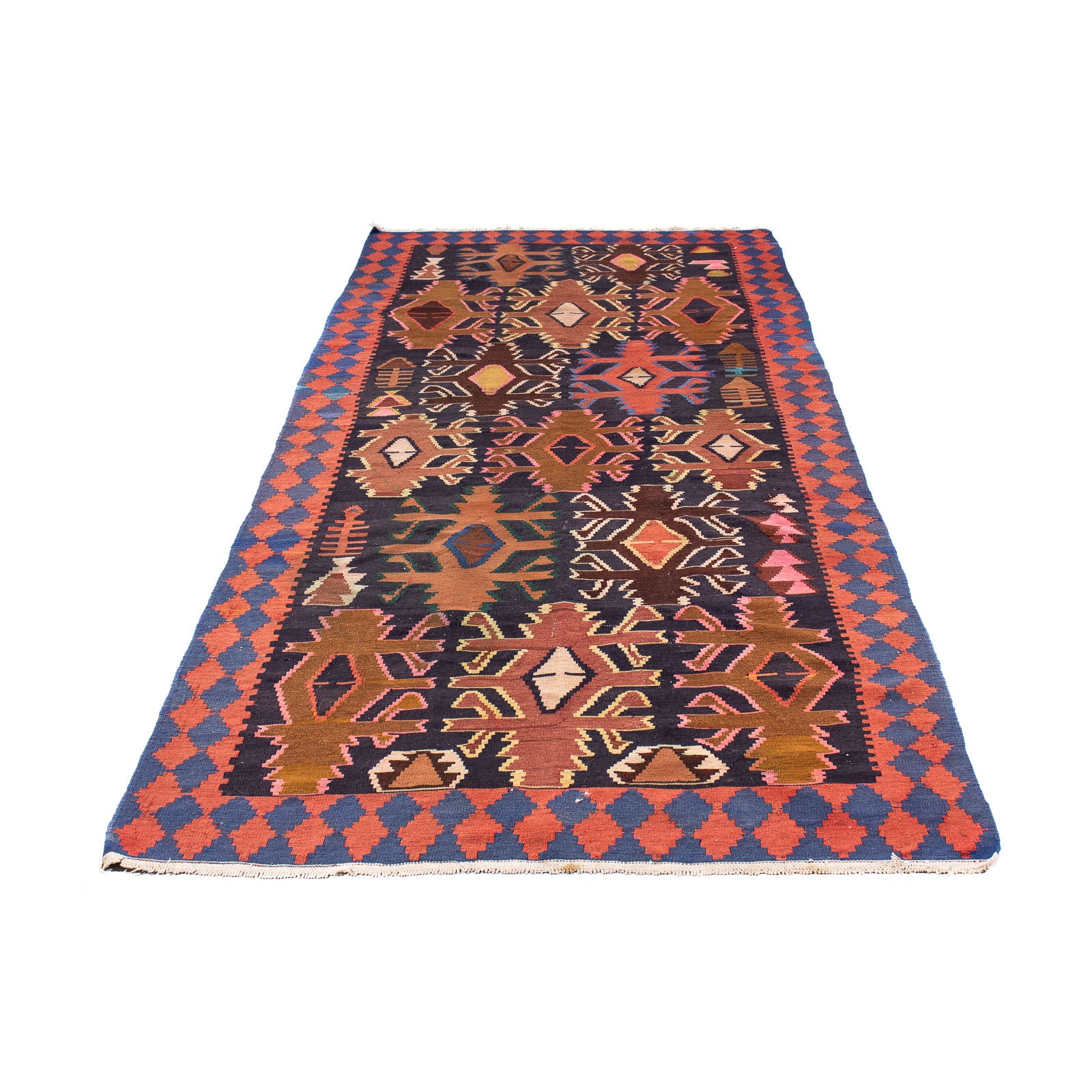 Alfombra de pasillo Alfombra Kelim - Antigua - 300 x 135 cm - multicolor