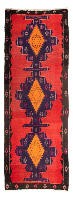 Alfombra de pasillo Alfombra Kelim - Antigua - 385 x 150 cm - multicolor