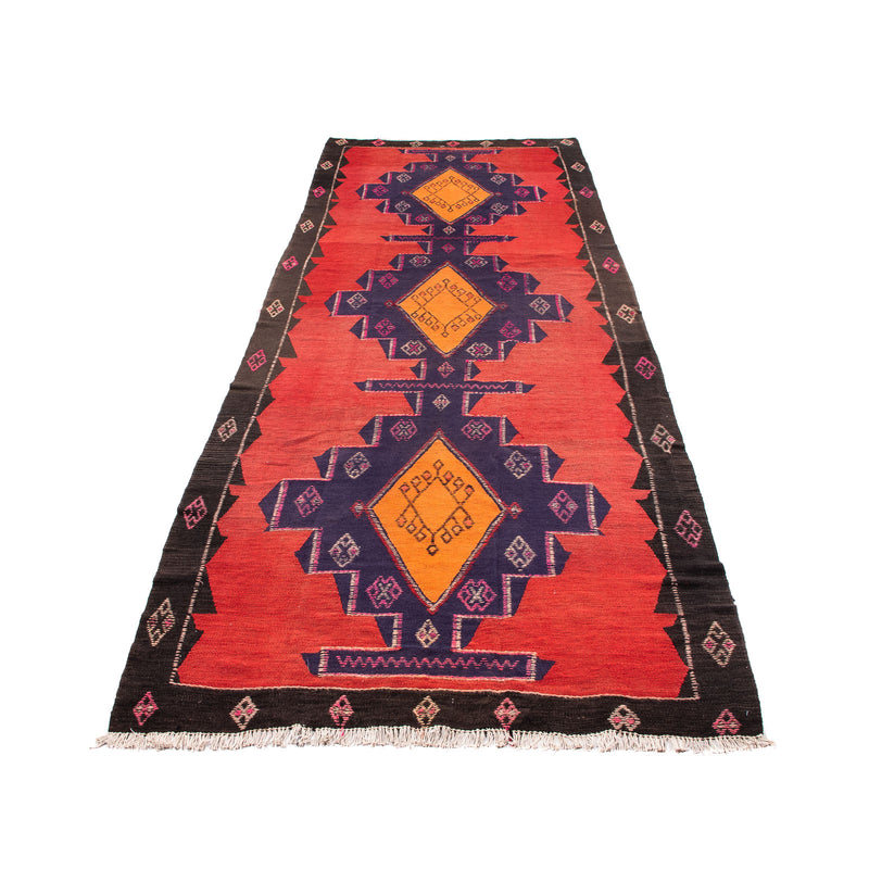 Alfombra de pasillo Alfombra Kelim - Antigua - 385 x 150 cm - multicolor