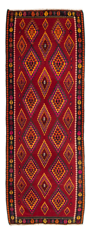 Alfombra de pasillo Alfombra Kelim - Antigua - 380 x 144 cm - multicolor