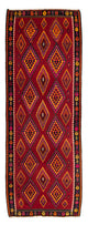 Kilim antiguo Alfombra 380x144cm