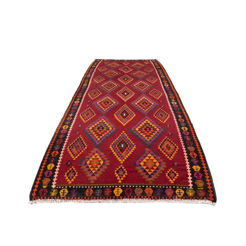 Alfombra de pasillo Alfombra Kelim - Antigua - 380 x 144 cm - multicolor