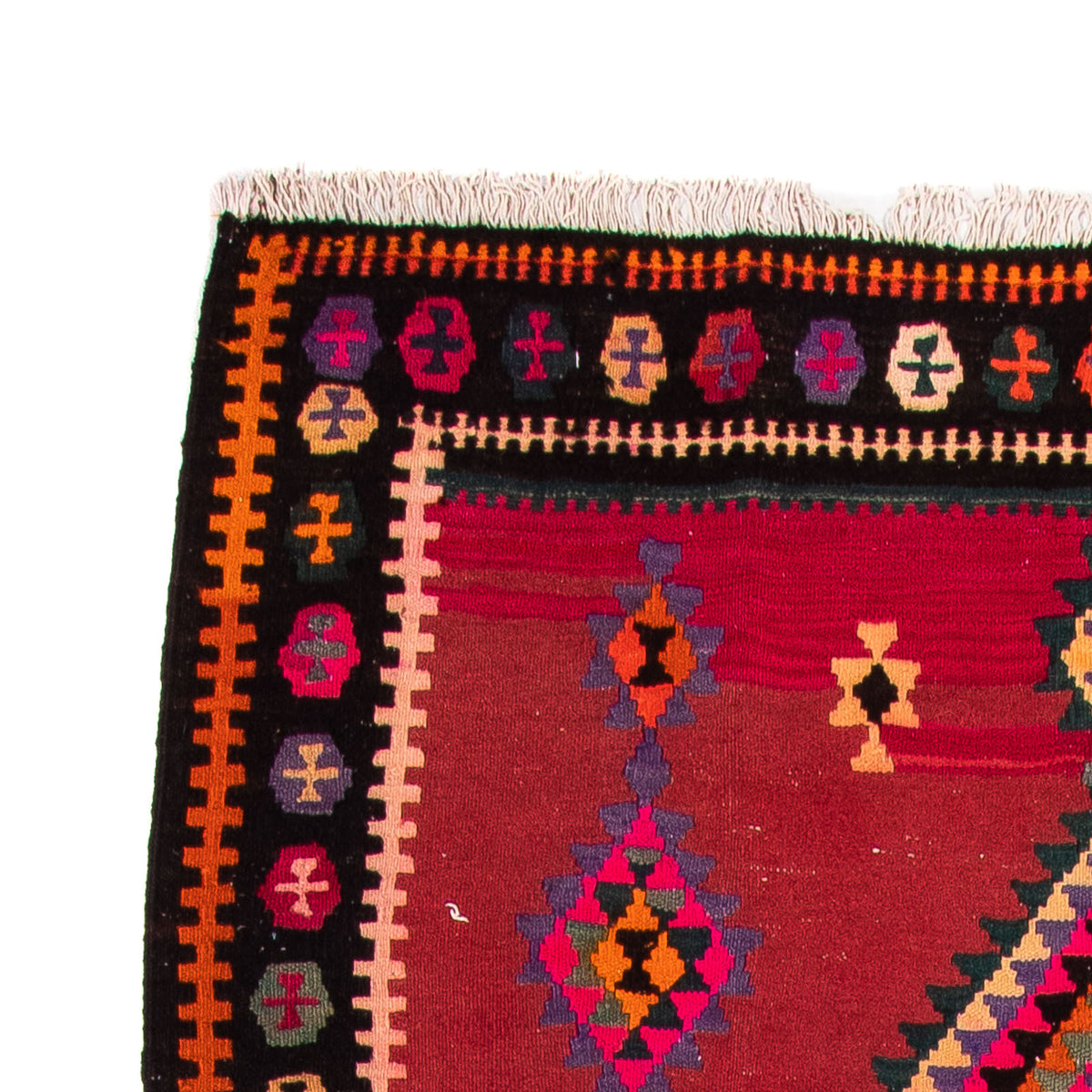 Alfombra de pasillo Alfombra Kelim - Antigua - 390 x 155 cm - multicolor