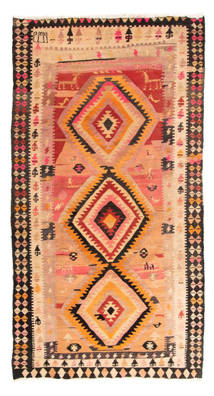 Alfombra de pasillo Alfombra Kelim - Antigua - 275 x 150 cm - multicolor
