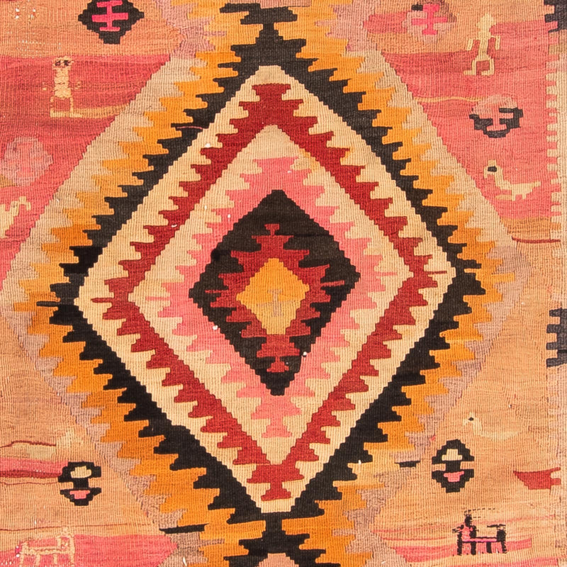 Alfombra de pasillo Alfombra Kelim - Antigua - 275 x 150 cm - multicolor