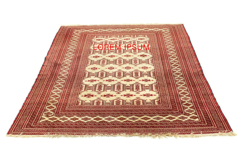 Alfombra Turkaman - 185 x 135 cm - rojo