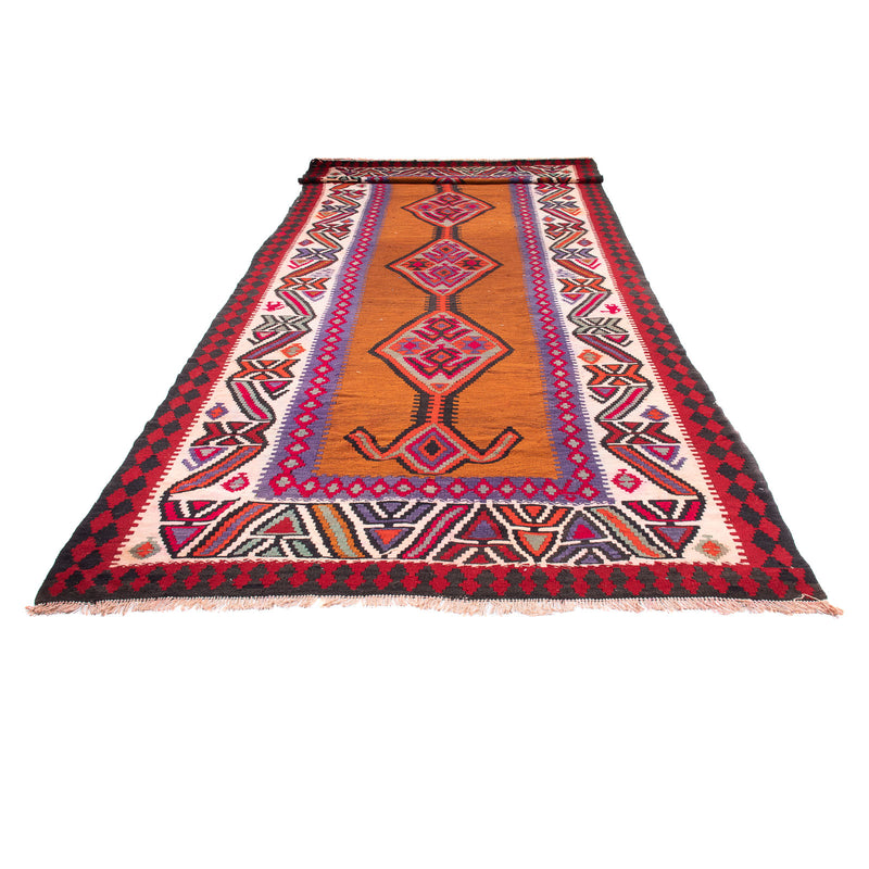 Alfombra de pasillo Alfombra Kelim - Antigua - 520 x 185 cm - marrón