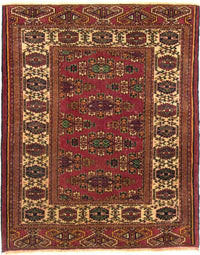 Alfombra afgana - Bukhara - 106 x 94 cm - rojo