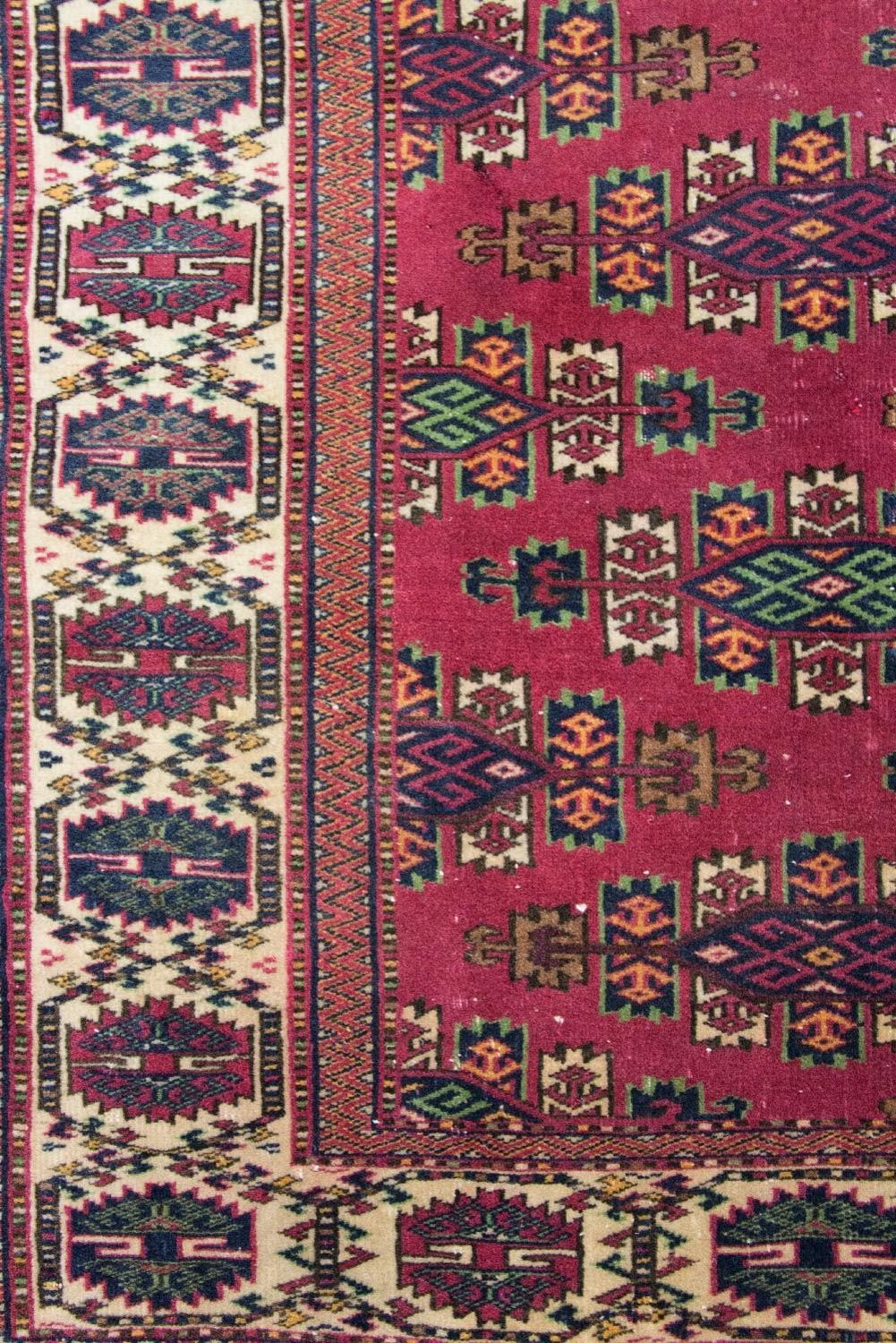 Alfombra afgana - Bukhara - 106 x 94 cm - rojo