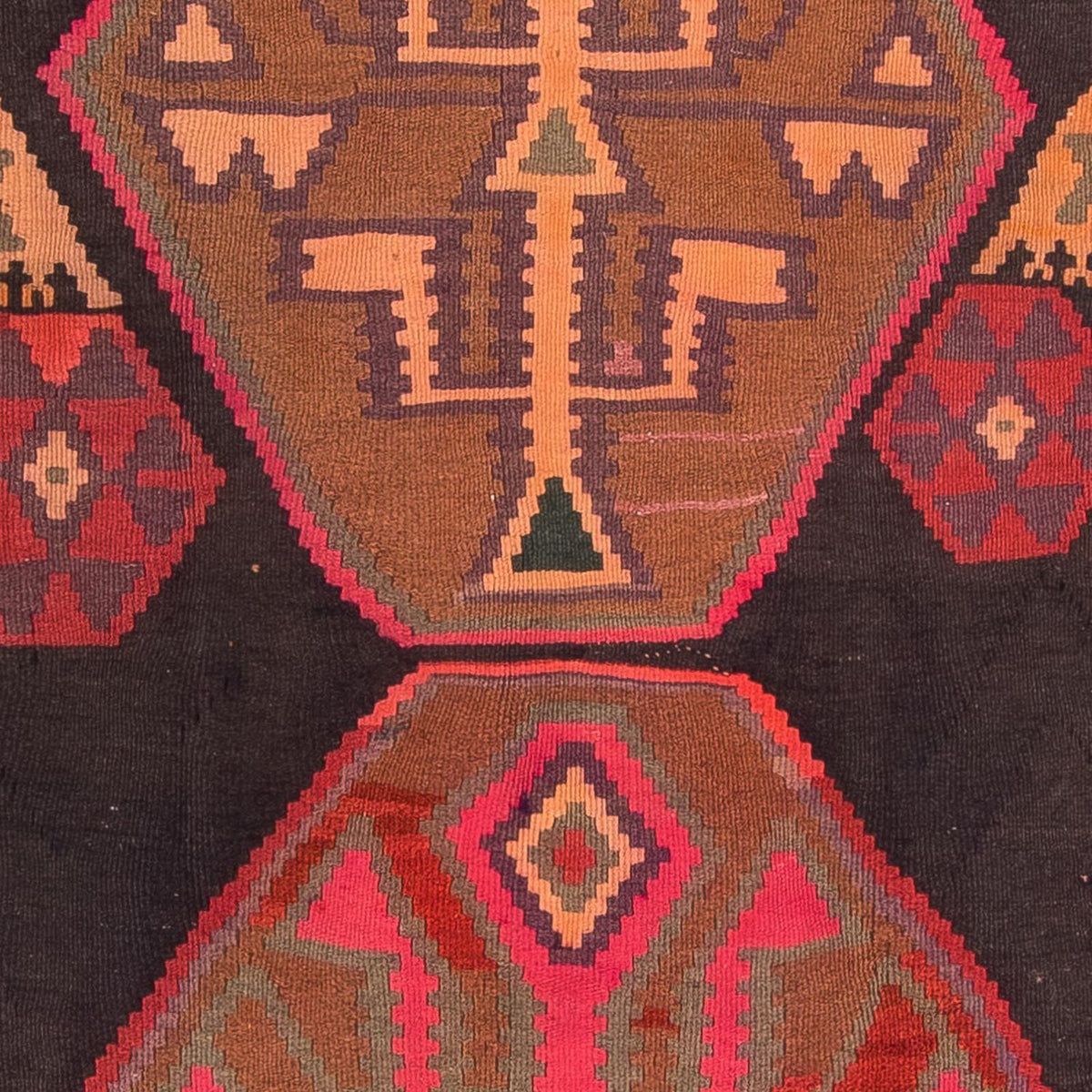 Alfombra de pasillo Alfombra Kelim - Antigua - 340 x 150 cm - multicolor