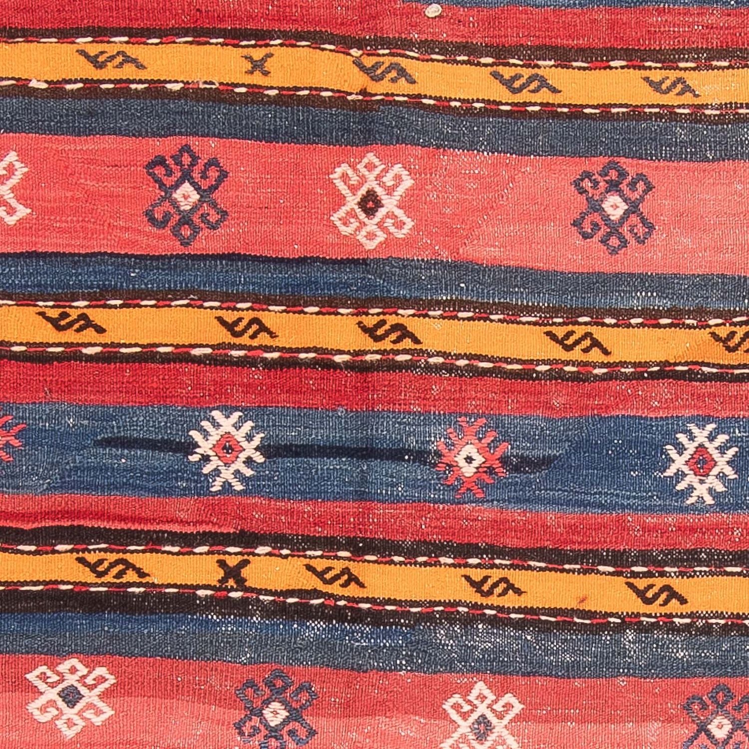 Alfombra de pasillo Alfombra Kelim - Antigua - 420 x 160 cm - azul oscuro