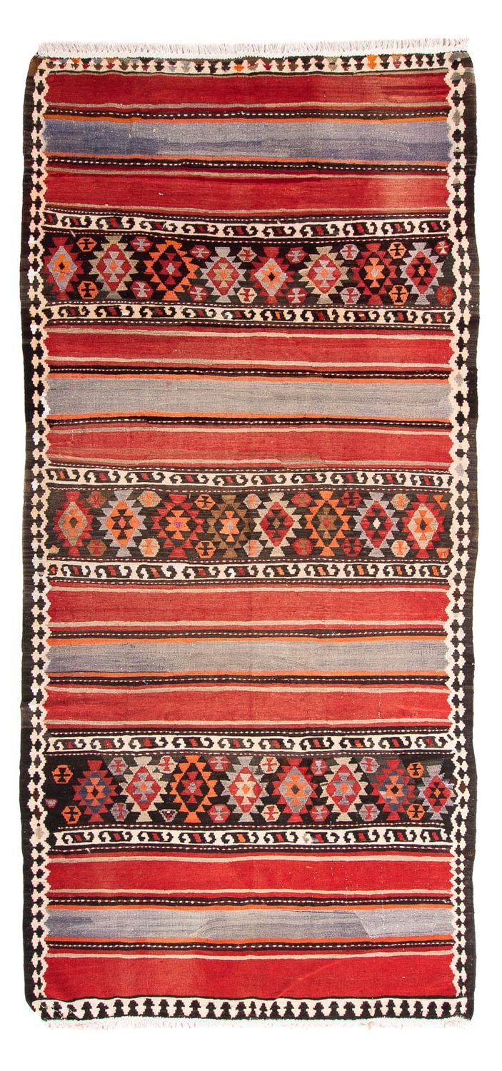 Alfombra de pasillo Alfombra Kelim - Antigua - 310 x 140 cm - multicolor