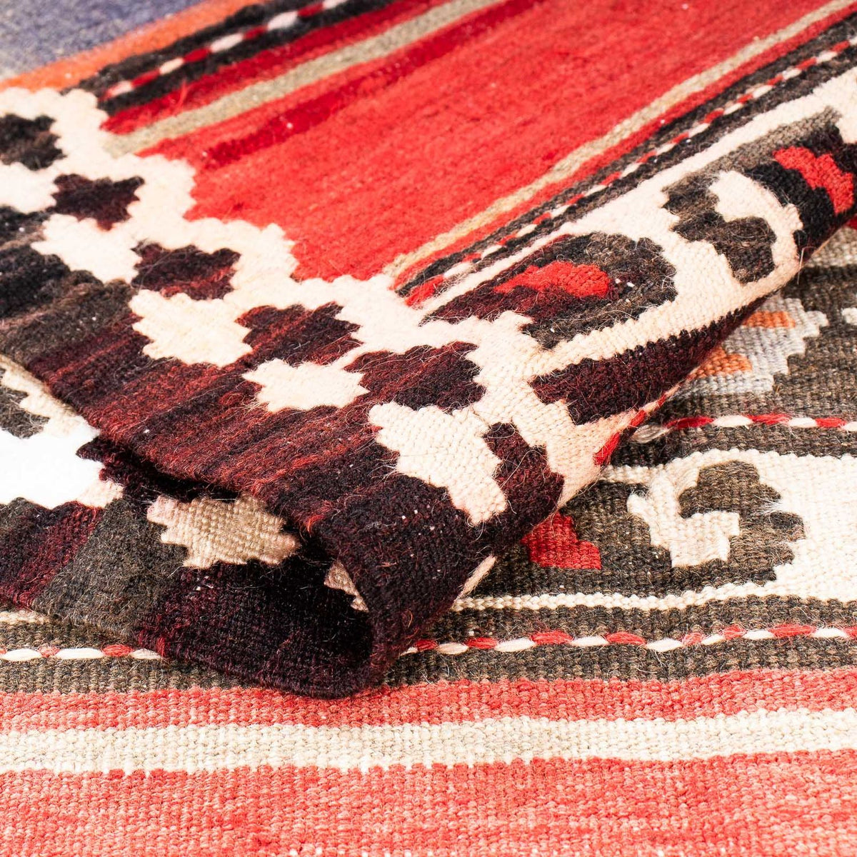 Alfombra de pasillo Alfombra Kelim - Antigua - 310 x 140 cm - multicolor