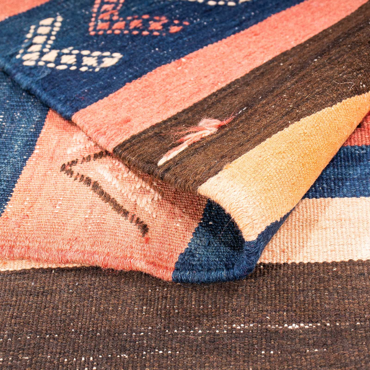 Alfombra de pasillo Alfombra Kelim - Antigua - 345 x 130 cm - multicolor