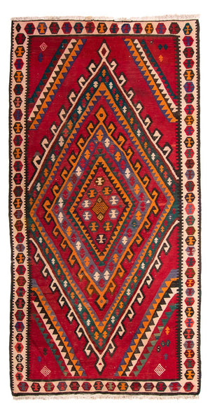 Alfombra de pasillo Alfombra Kelim - Antigua - 323 x 167 cm - multicolor