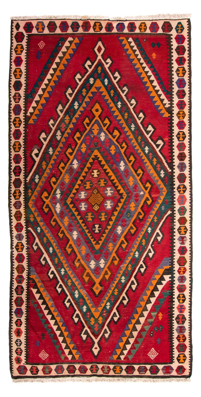 Alfombra de pasillo Alfombra Kelim - Antigua - 323 x 167 cm - multicolor