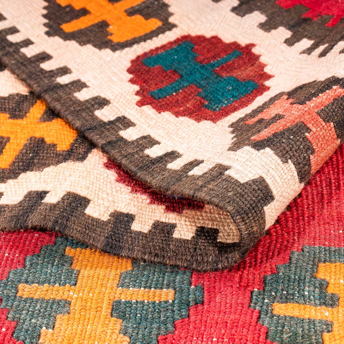 Alfombra de pasillo Alfombra Kelim - Antigua - 323 x 167 cm - multicolor