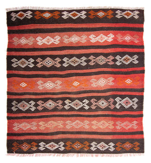 Alfombra Kelim - Antigua cuadrado  - 135 x 115 cm - multicolor