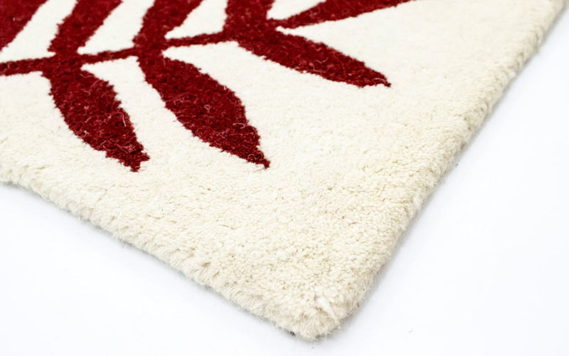 Alfombra de lana - 148 x 90 cm - beige