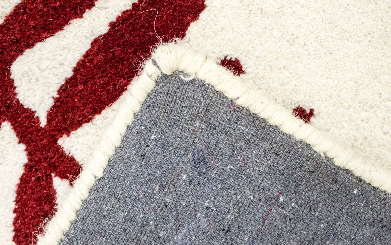 Alfombra de lana - 148 x 90 cm - beige