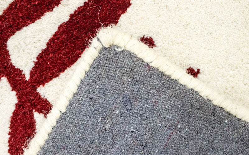 Alfombra de lana - 148 x 90 cm - beige