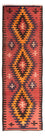 Alfombra de pasillo Alfombra Kelim - Antigua - 390 x 130 cm - multicolor