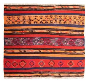 Alfombra Kelim - Antigua cuadrado  - 150 x 125 cm - multicolor
