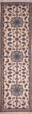 Alfombra de pasillo Alfombra Persa - Nain - Real - 290 x 85 cm - beige