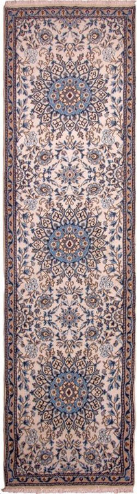 Alfombra de pasillo Alfombra Persa - Nain - Real - 295 x 81 cm - beige