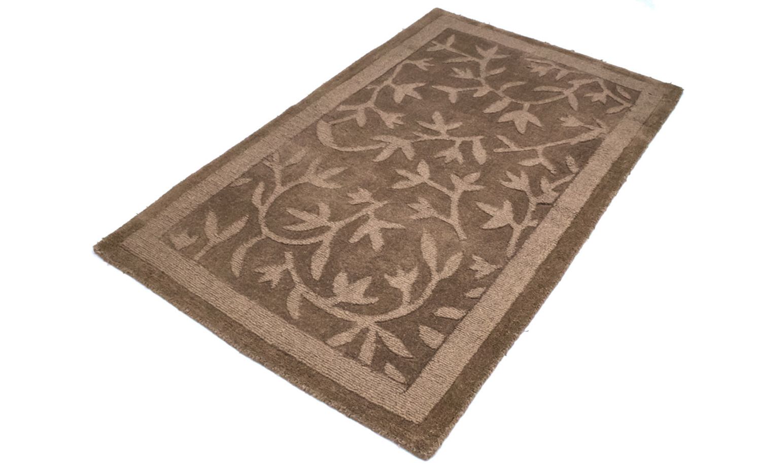 Alfombra de lana - 148 x 89 cm - marrón