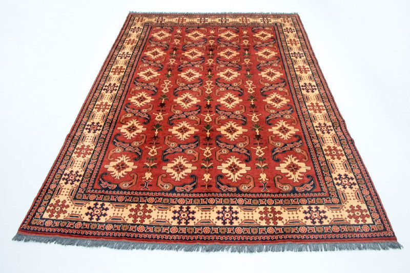 Alfombra afgana - Hatschlu - 338 x 257 cm - rojo