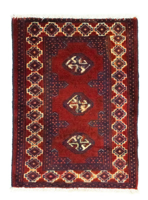Alfombra Turkaman - 87 x 62 cm - rojo