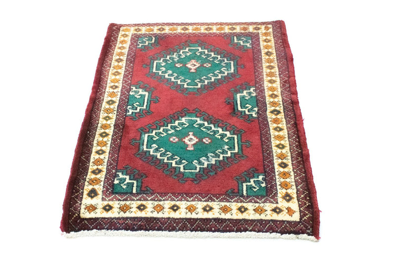 Alfombra Turkaman - 87 x 64 cm - rojo