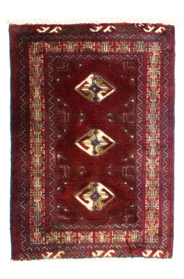 Alfombra Turkaman - 86 x 62 cm - rojo