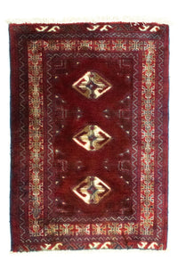 Alfombra Turkaman - 86 x 62 cm - rojo