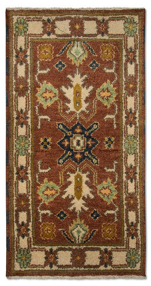 Alfombra oriental - 123 x 64 cm - óxido