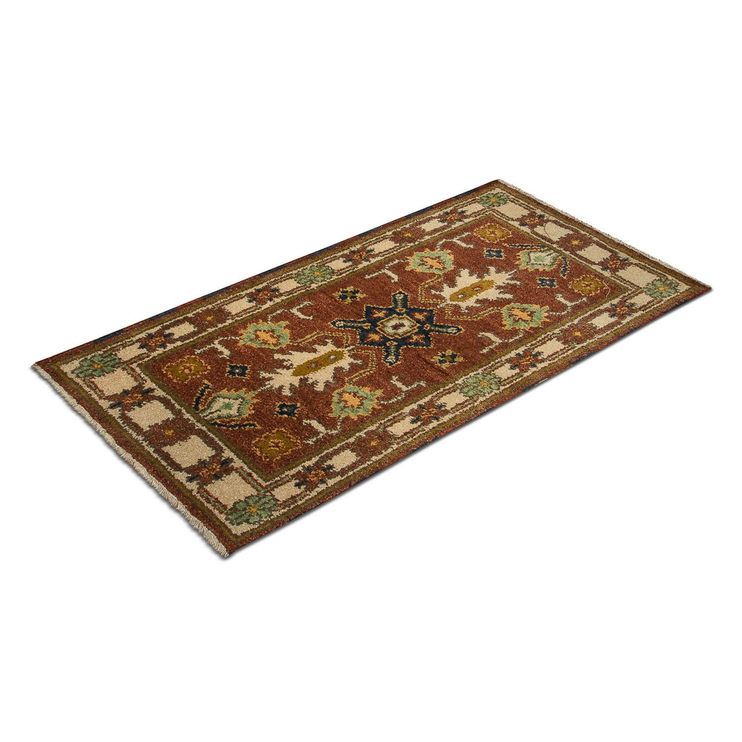 Alfombra oriental - 123 x 64 cm - óxido