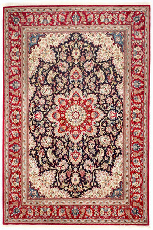 Alfombra persa - Ghom - 243 x 170 cm - azul oscuro
