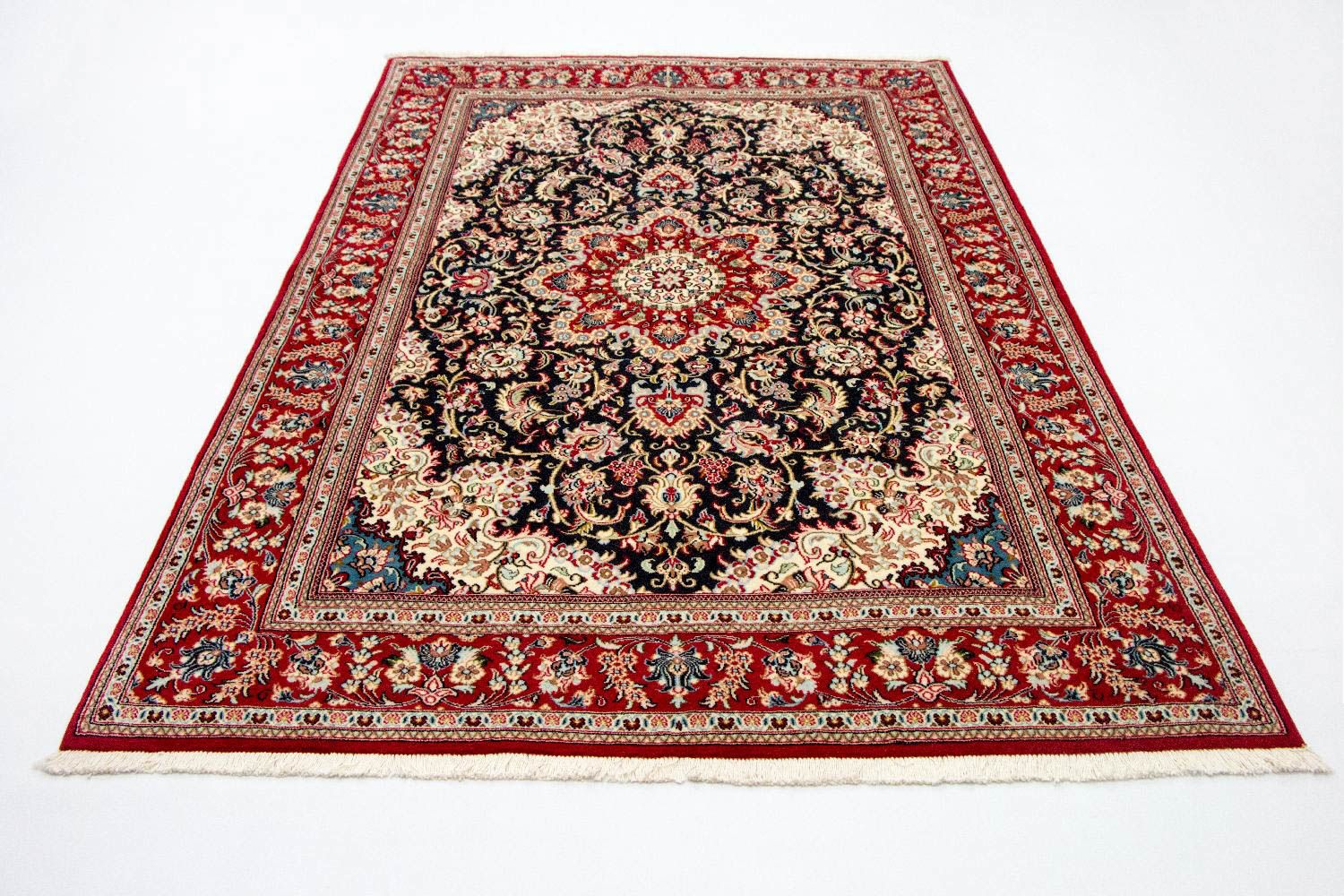 Alfombra persa - Ghom - 243 x 170 cm - azul oscuro