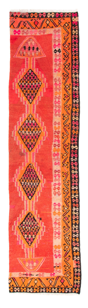 Alfombra de pasillo Alfombra Kelim - Antigua - 355 x 90 cm - multicolor