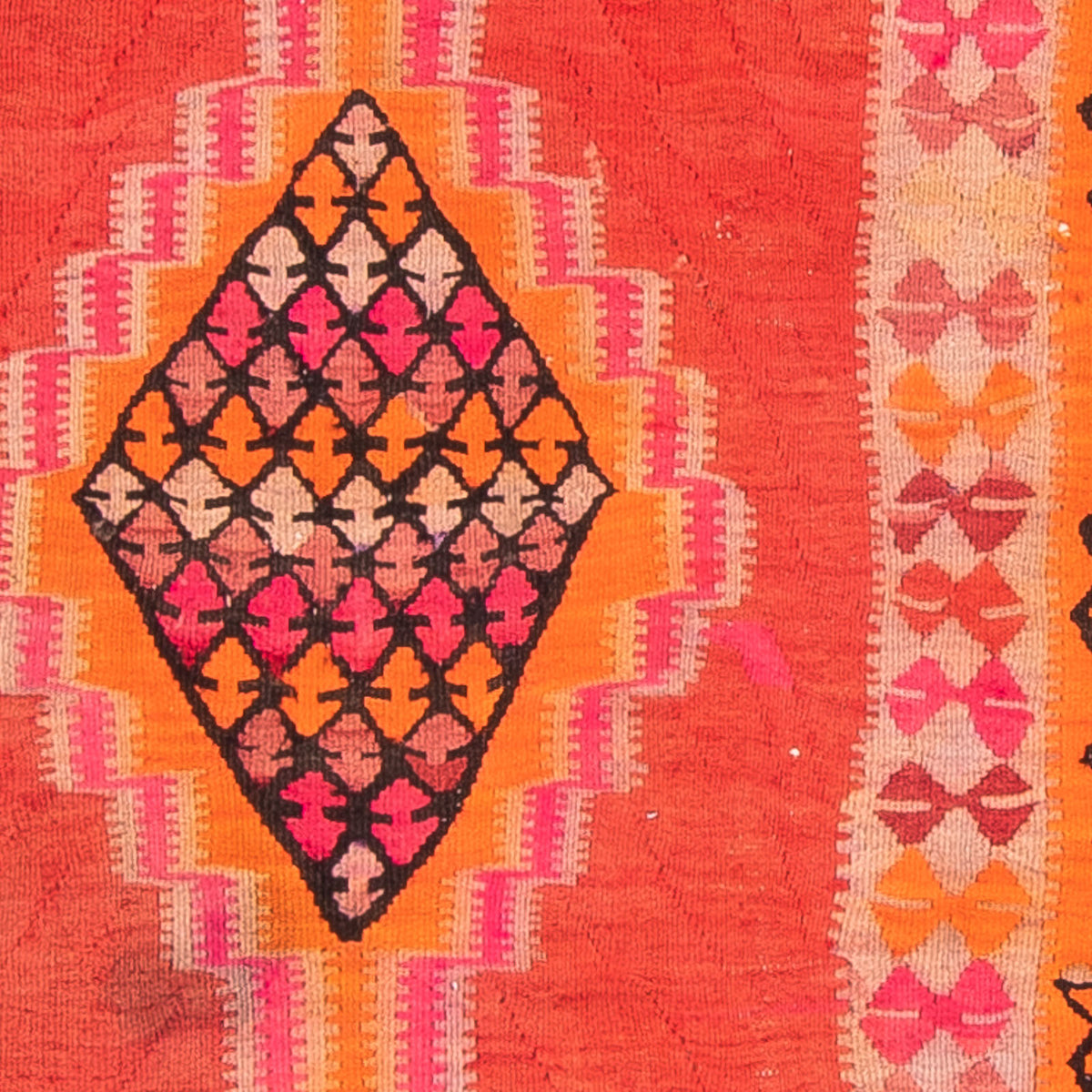 Alfombra de pasillo Alfombra Kelim - Antigua - 355 x 90 cm - multicolor