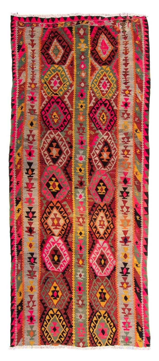 Alfombra de pasillo Alfombra Kelim - Antigua - 280 x 112 cm - multicolor