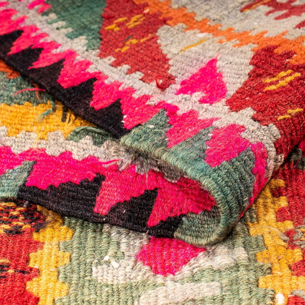 Alfombra de pasillo Alfombra Kelim - Antigua - 280 x 112 cm - multicolor