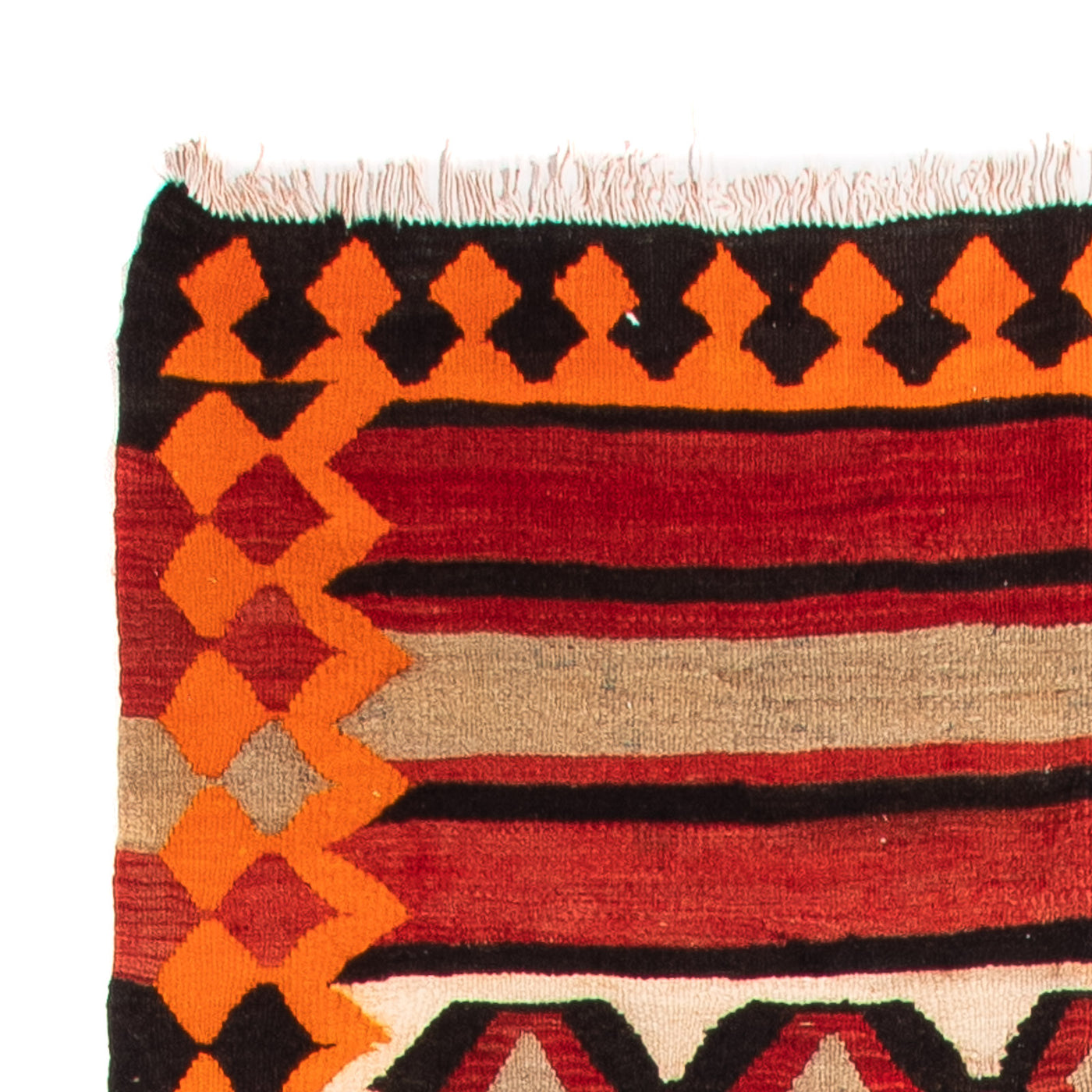 Kilim antiguo Alfombra 370x130cm