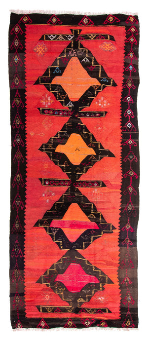 Alfombra de pasillo Alfombra Kelim - Antigua - 365 x 150 cm - multicolor