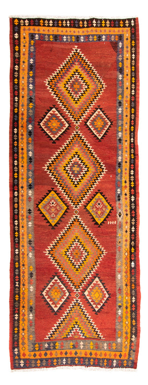 Alfombra de pasillo Alfombra Kelim - Antigua - 310 x 127 cm - multicolor