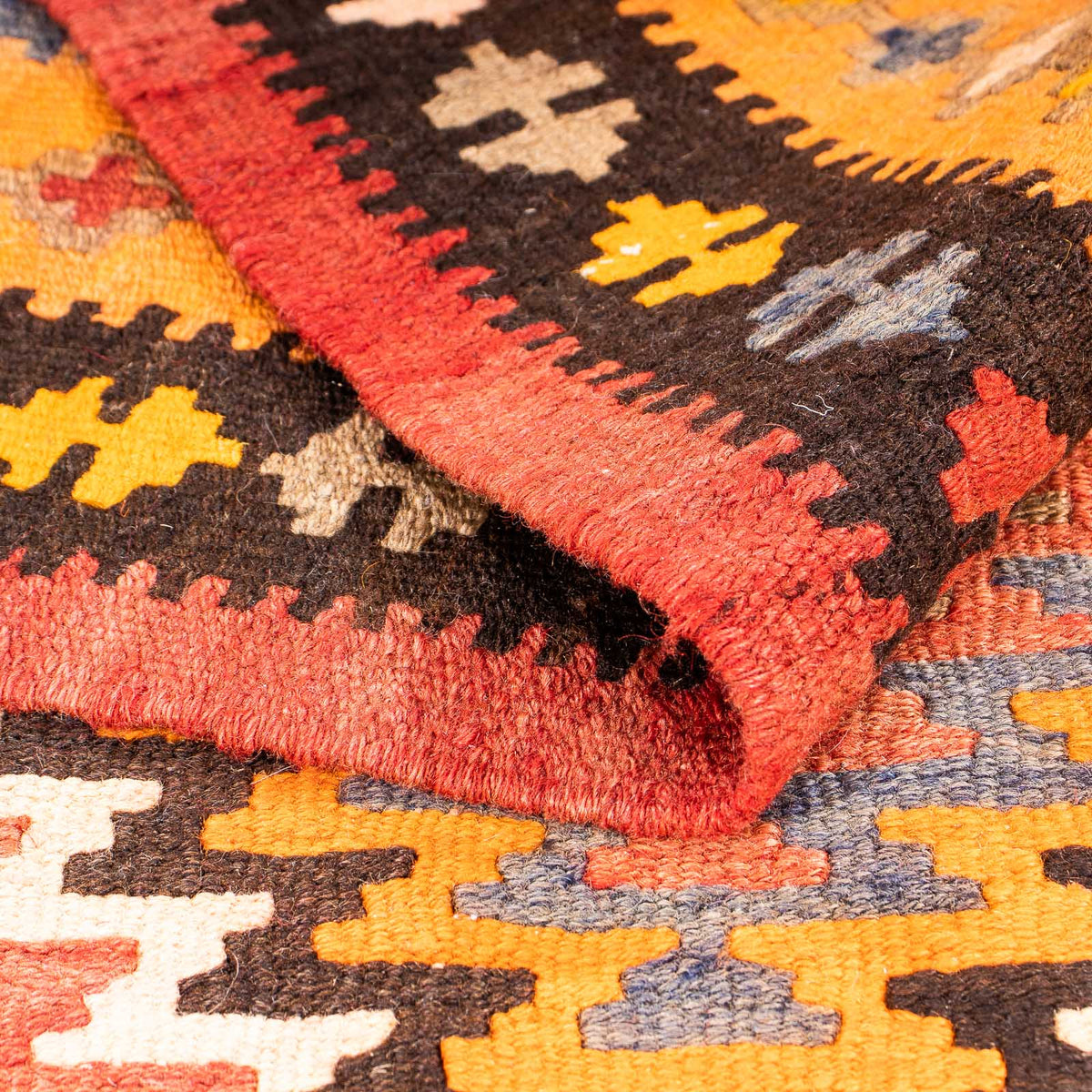 Alfombra de pasillo Alfombra Kelim - Antigua - 310 x 127 cm - multicolor