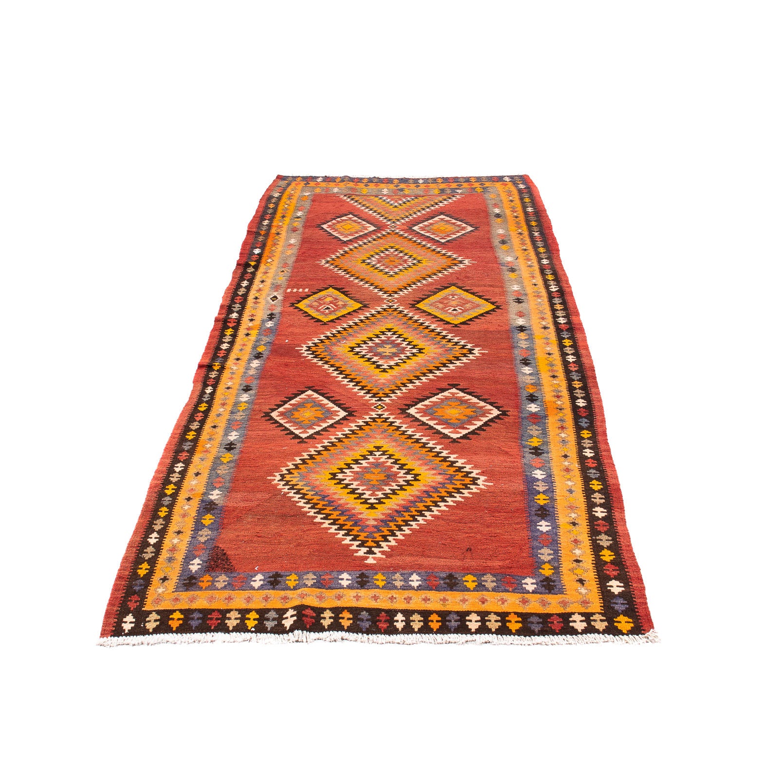 Alfombra de pasillo Alfombra Kelim - Antigua - 310 x 127 cm - multicolor