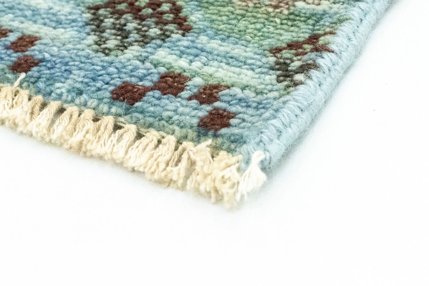 Alfombra de lana - 92 x 63 cm - azul claro